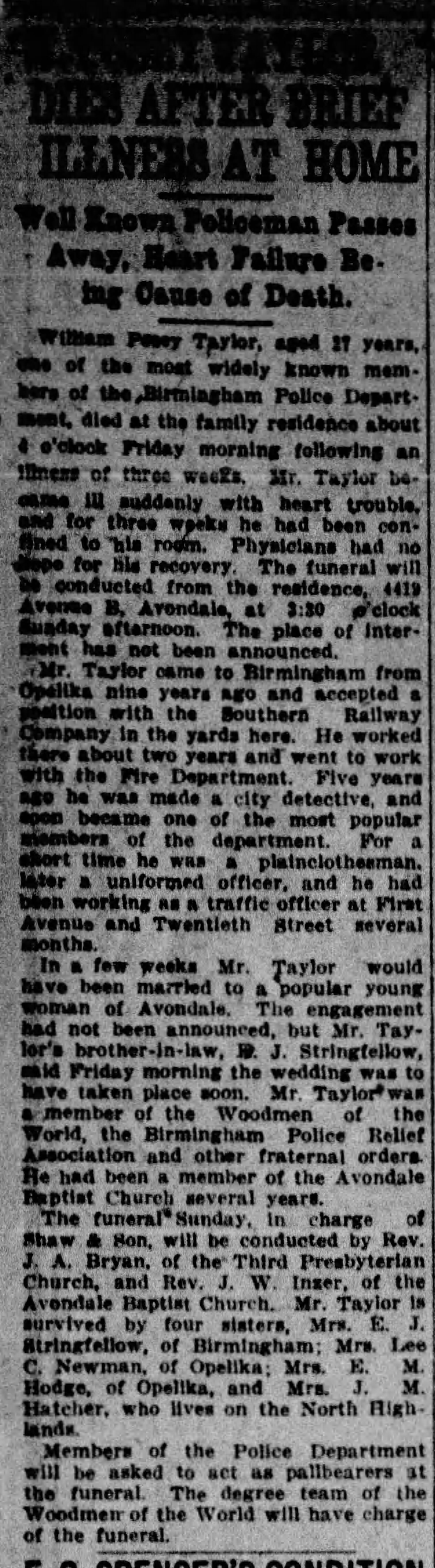 William Perry Taylor obituary